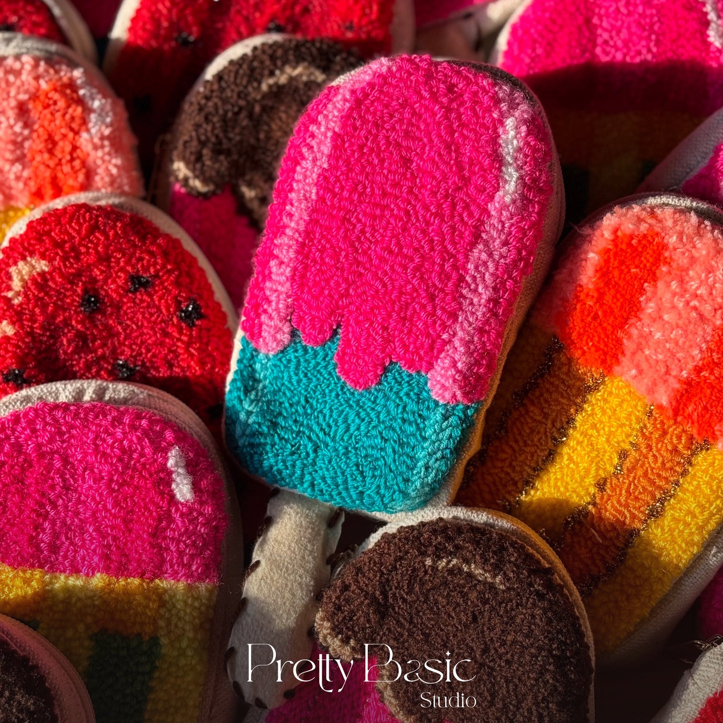 Icecream stick hand tufted pouch