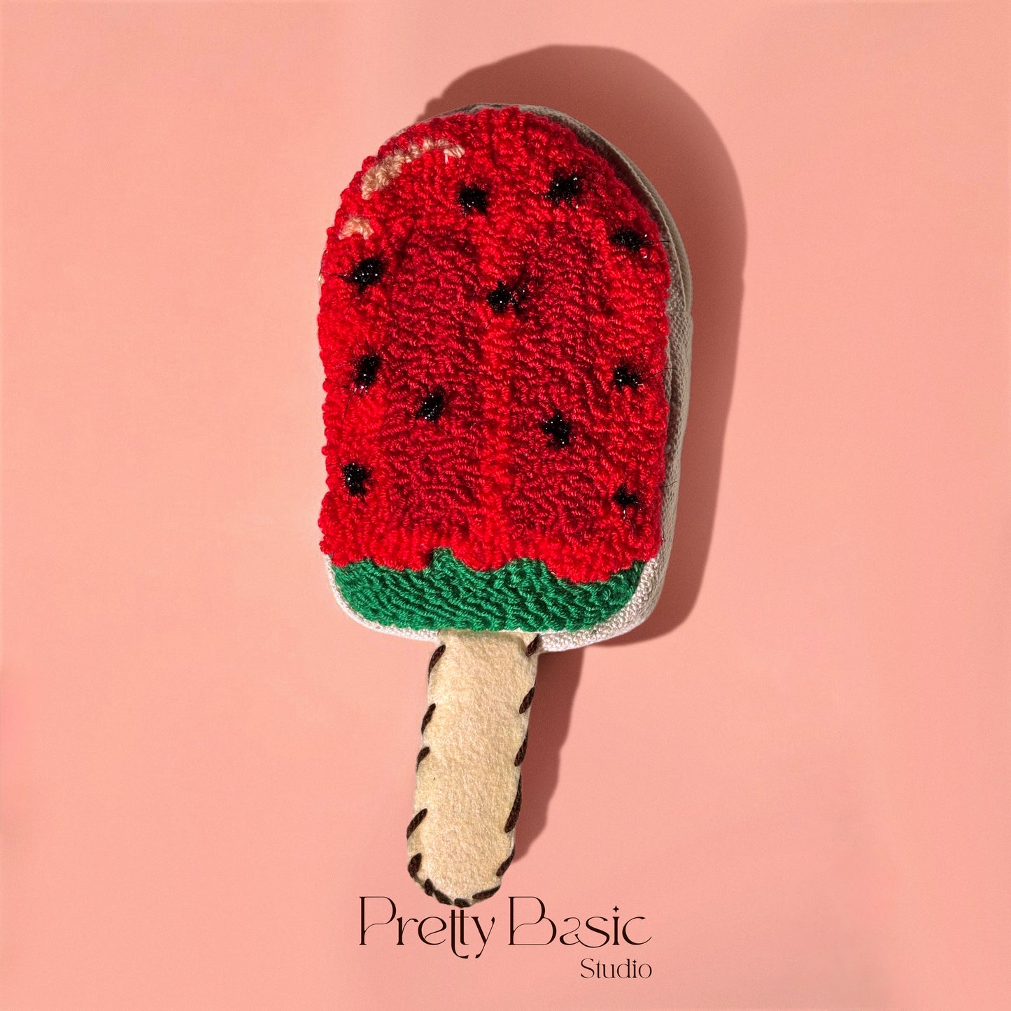 Icecream stick hand tufted pouch