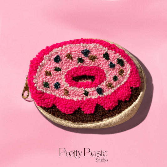 Donut hand tufted pouch