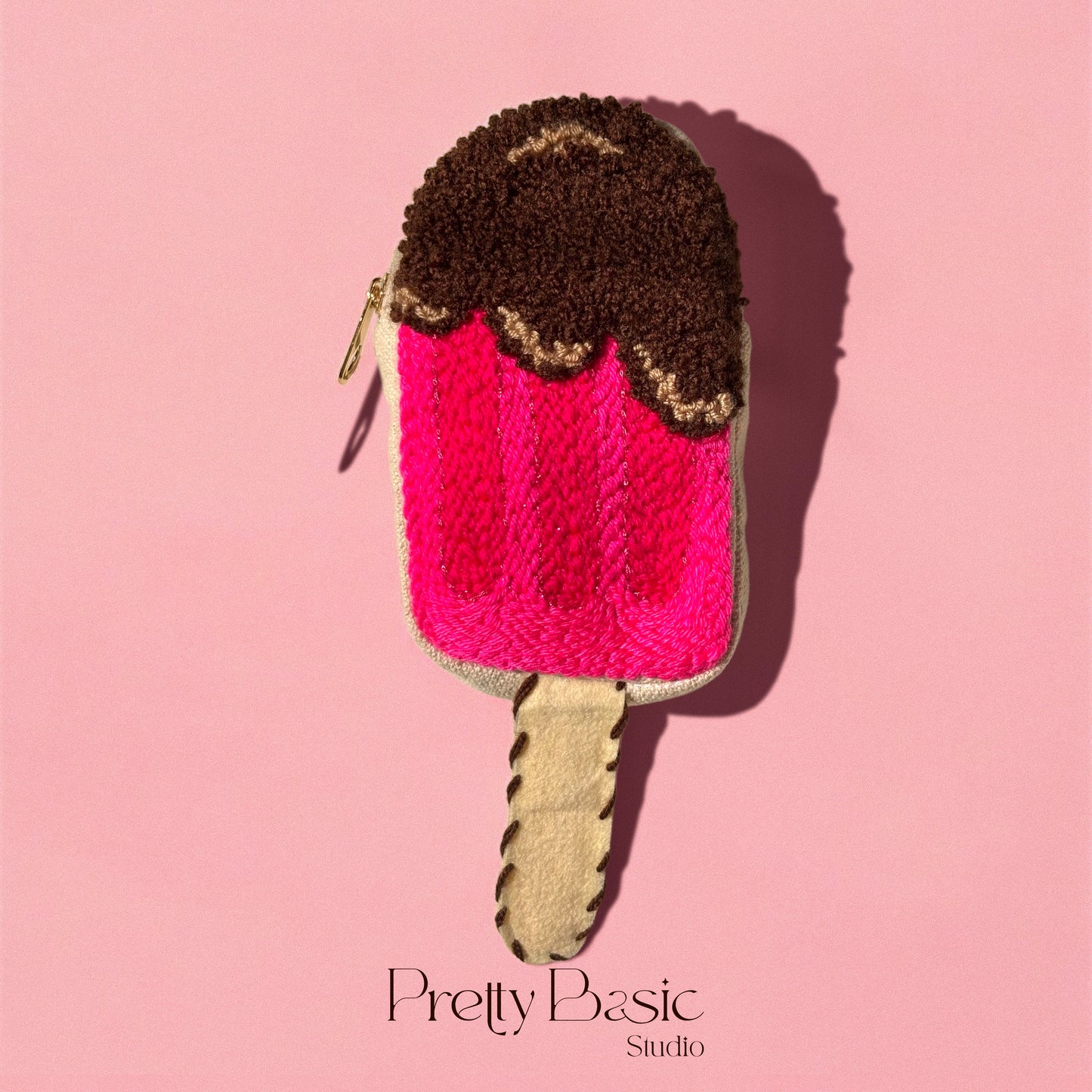 Icecream stick hand tufted pouch