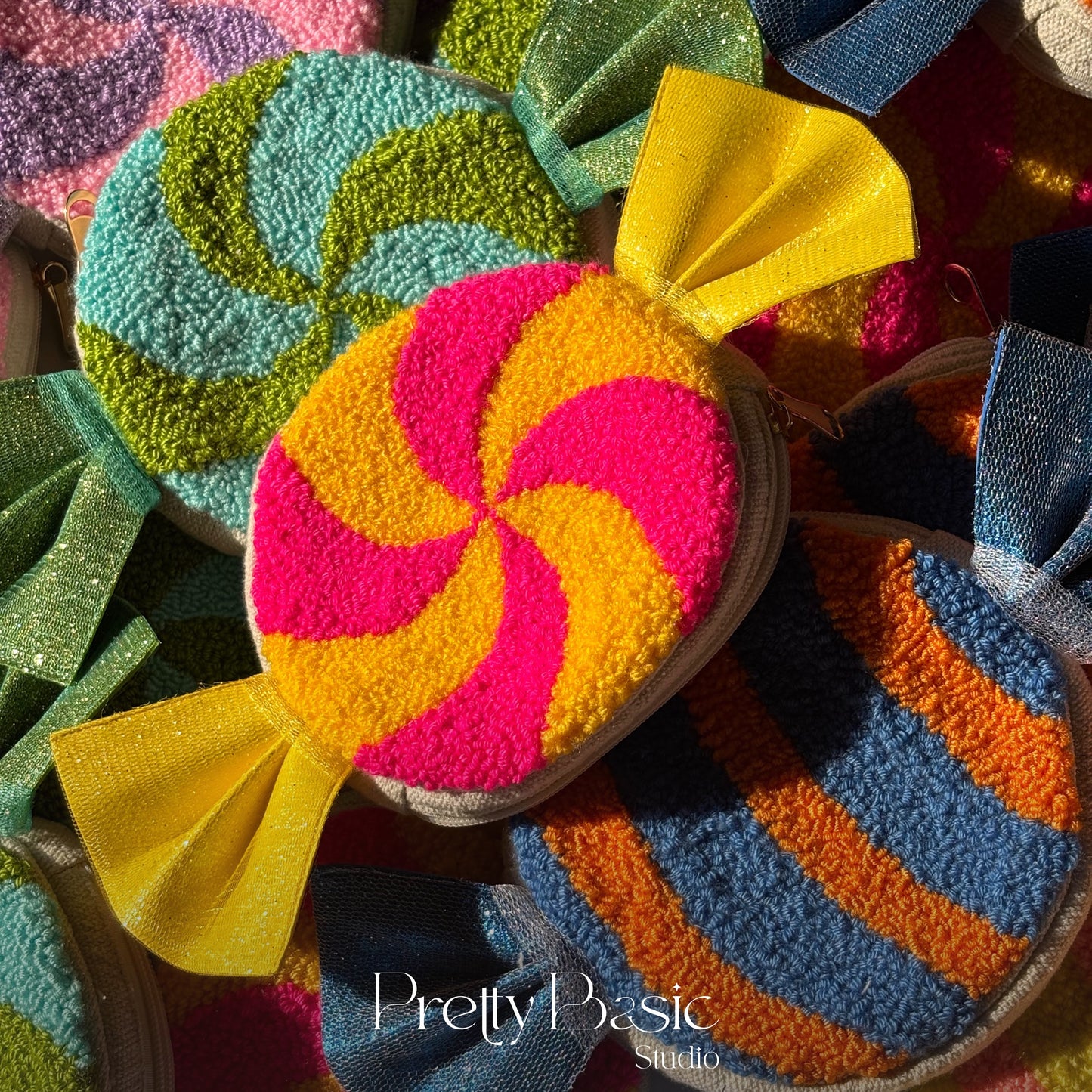 Bonbon hand tufted pouch