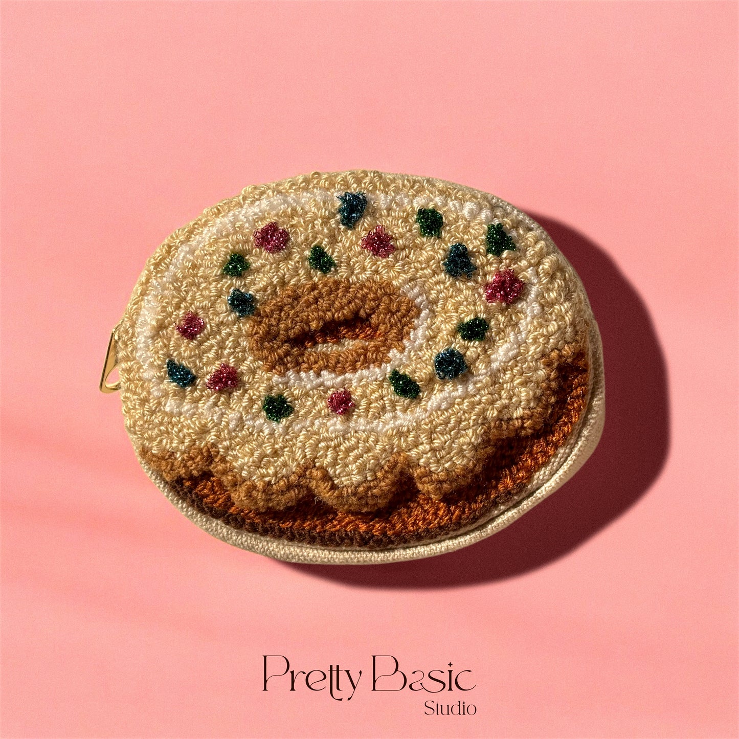 Donut hand tufted pouch