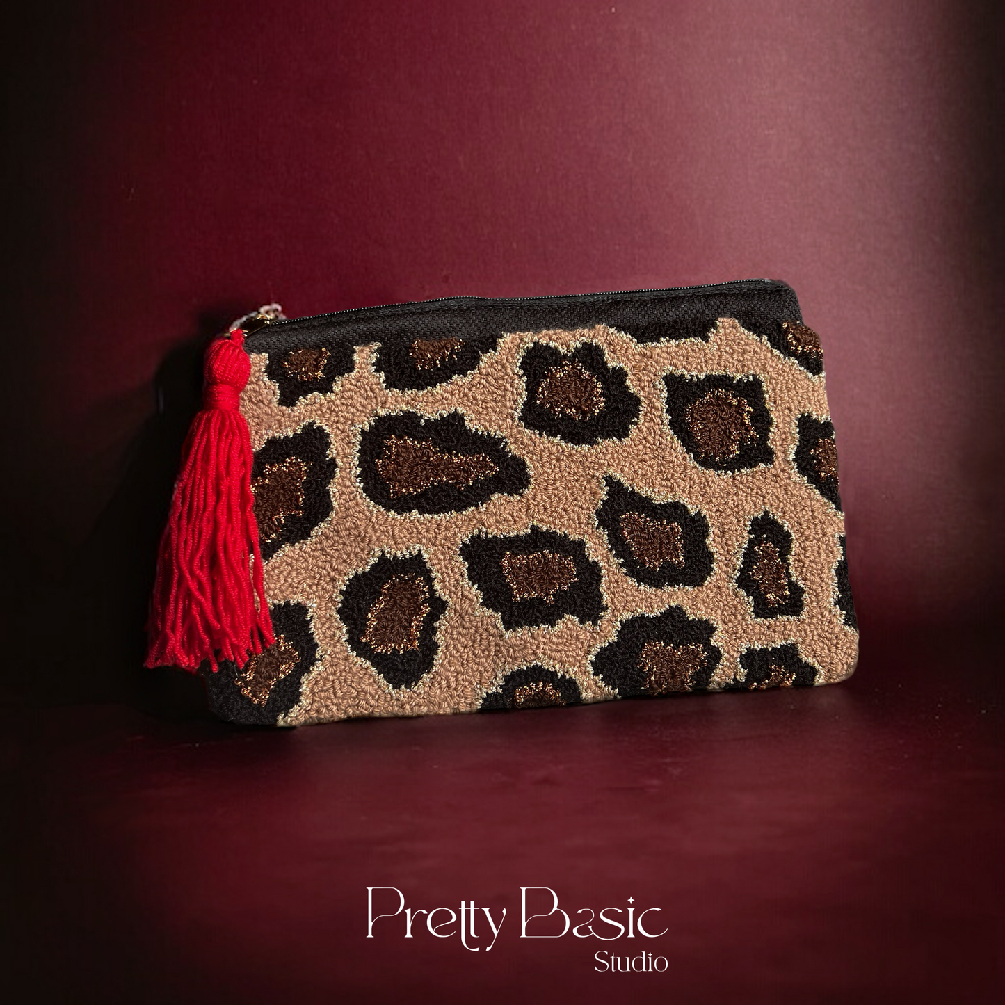 Tiger’s Print Hand Tufted Clutch