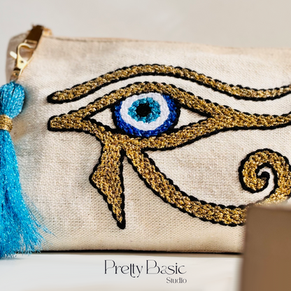 Eye of Horus Hand Tufted Clutch