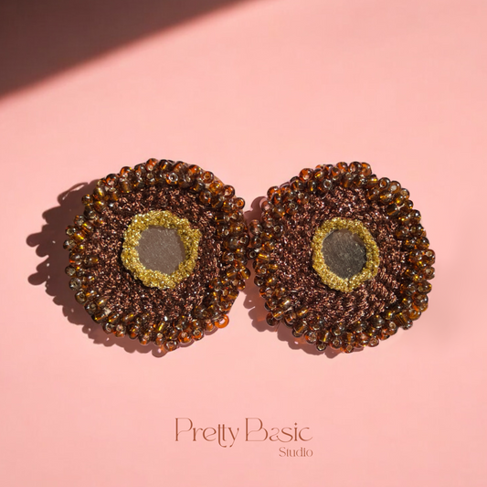 Beaded Brown Earrings