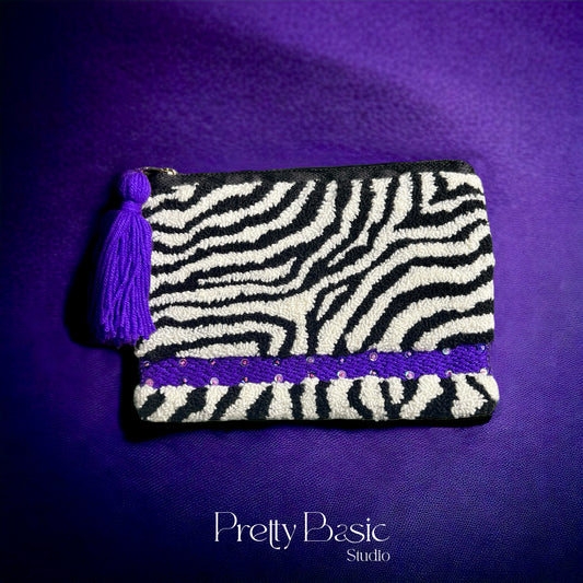 Zebra’s Print Hand Tufted Clutch