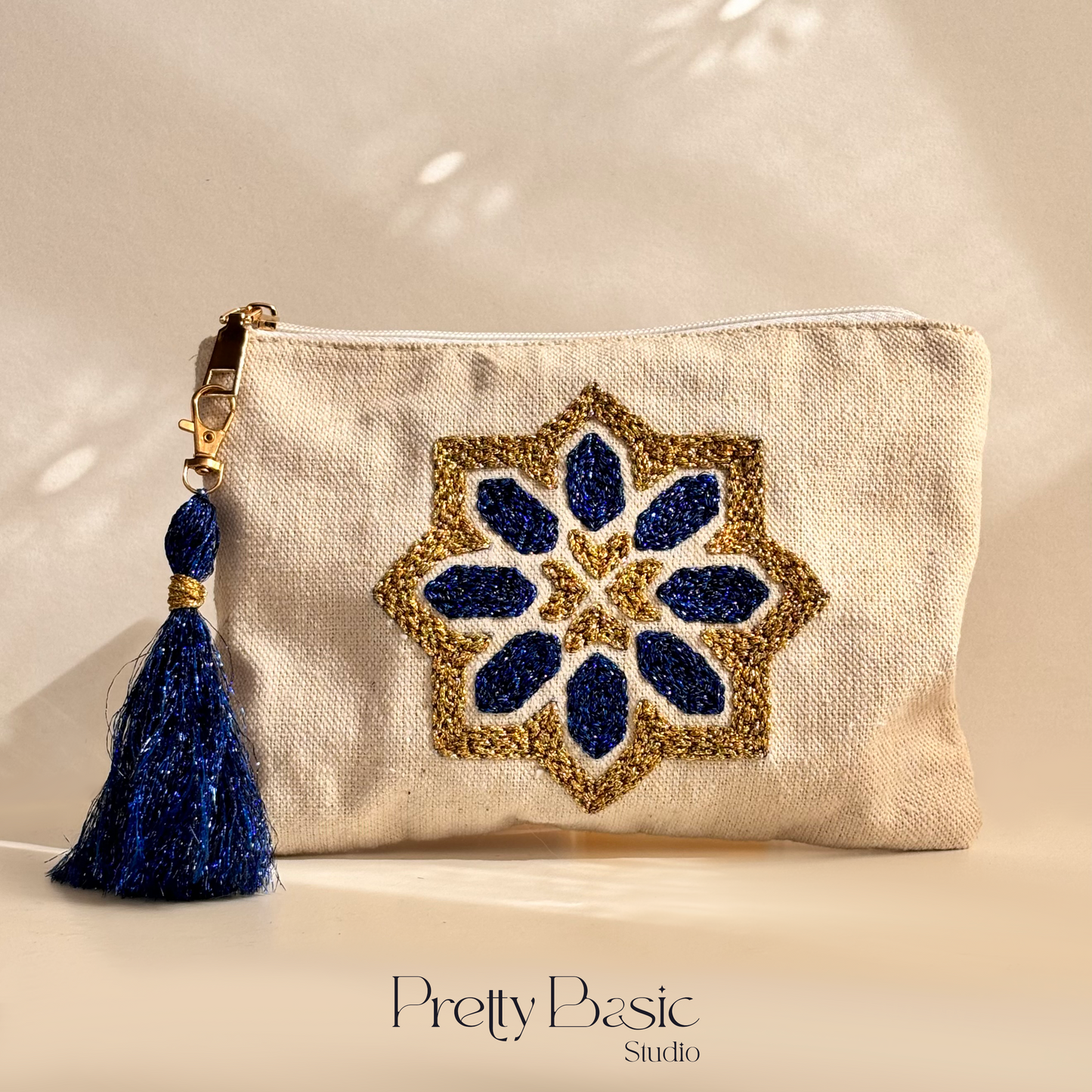 Royal Blue Islamic Star Hand Tufted Clutch