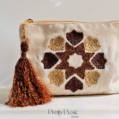 Bronze Islamic Hand Tufted Clutch