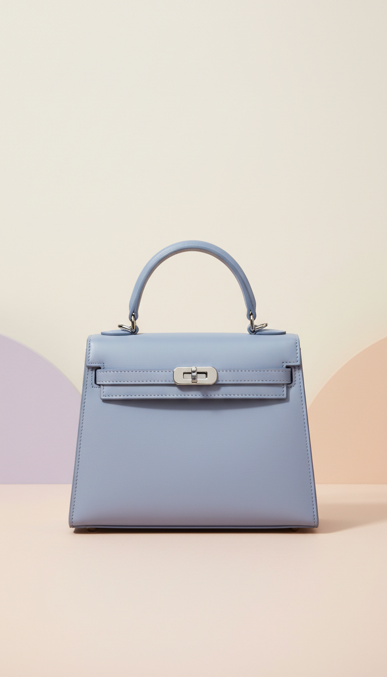 Powder blue structured mini satchel