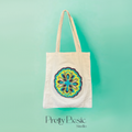 Beaded Mandala Hand-Tufted Tote bag