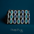 Blue Drops hand tufted clutch