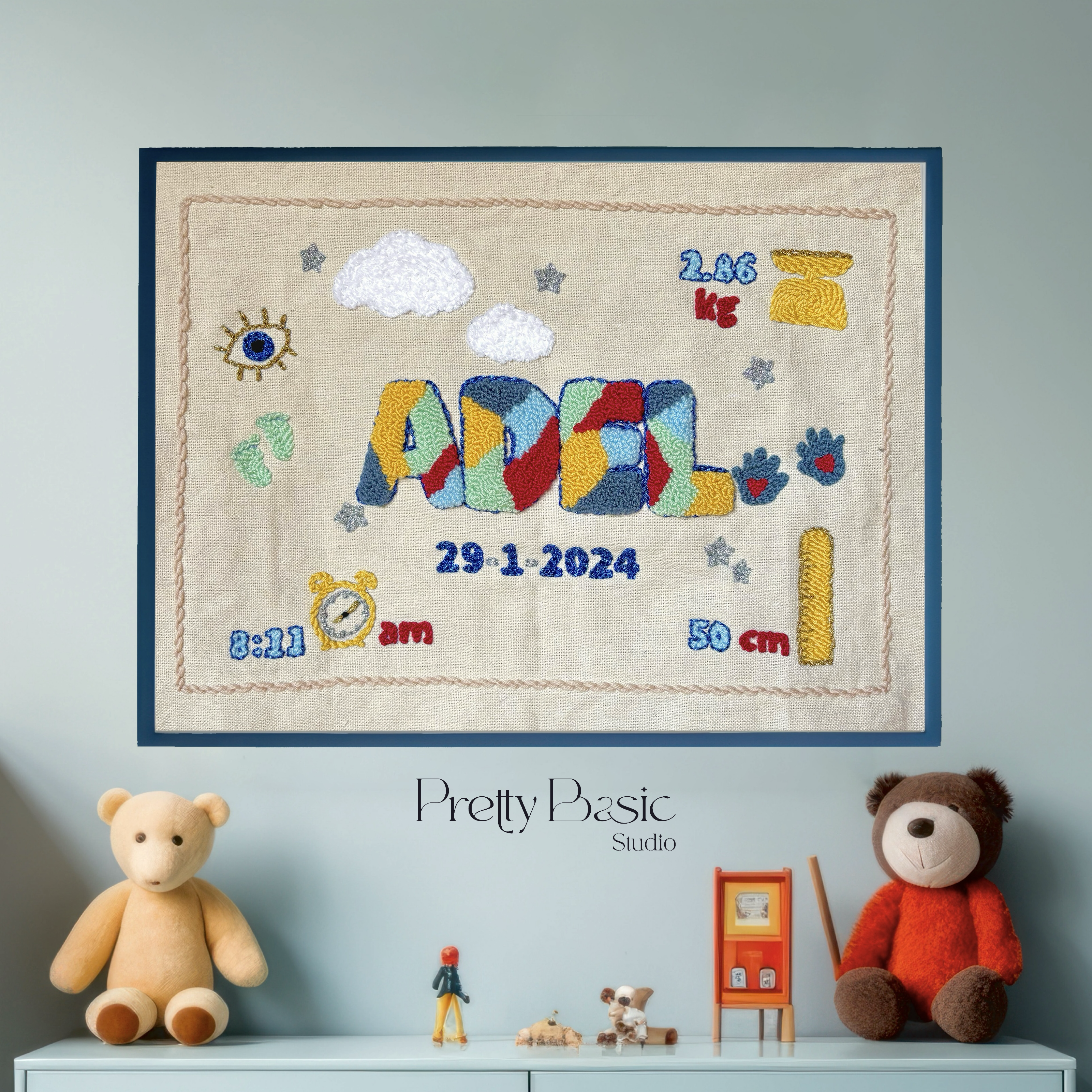 Newborn’s Hand Tufted canvas