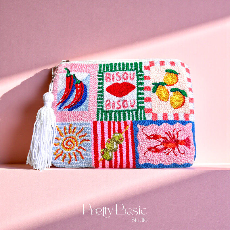 Portofino Hand Tufted clutch