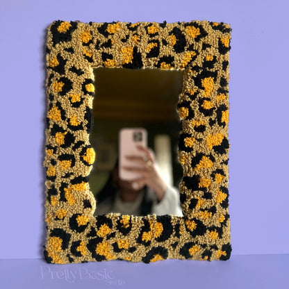 Cheetah print Hand-Tufted mirror