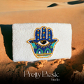 Hand Evil Eye Hand Tufted Clutch