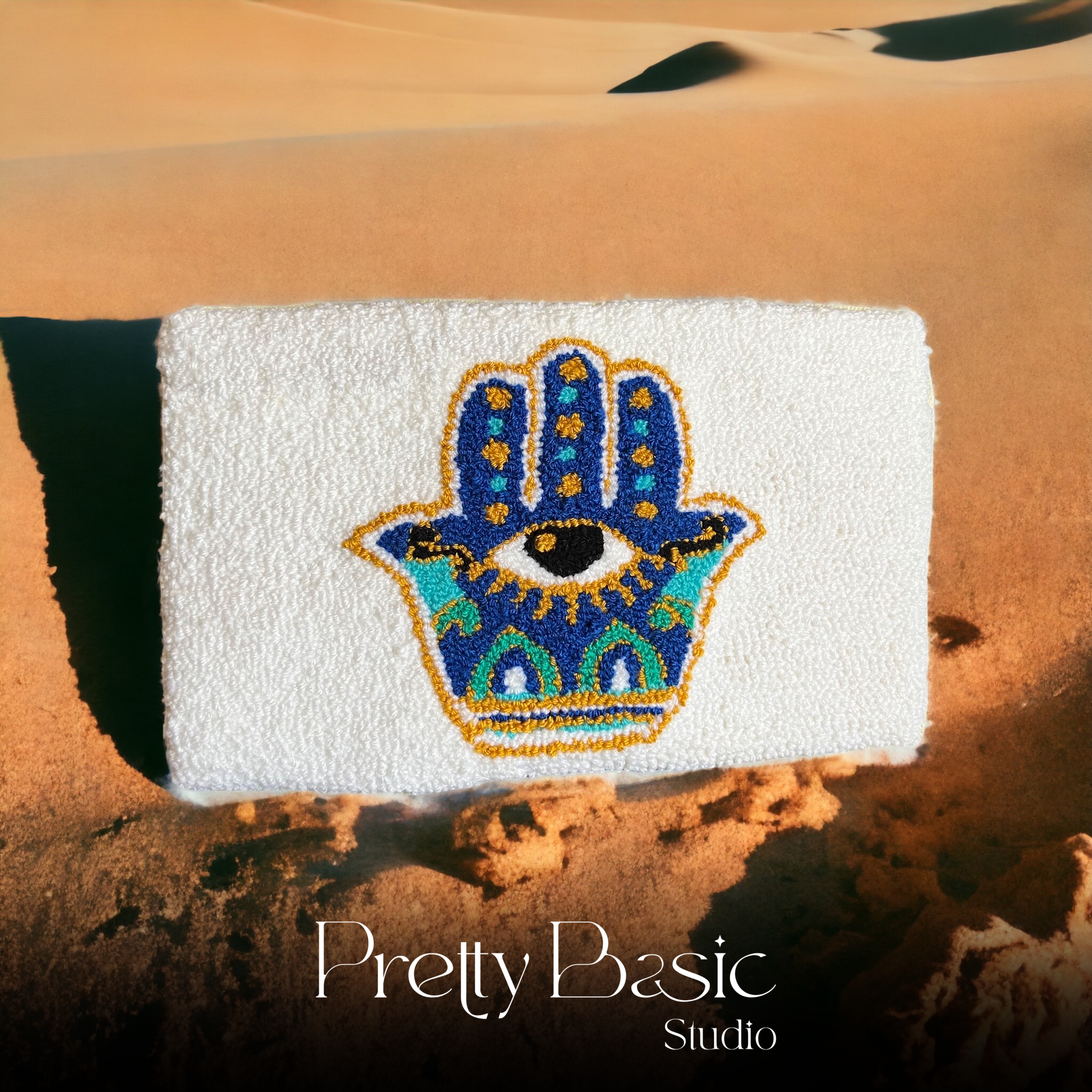Hand Evil Eye Hand Tufted Clutch