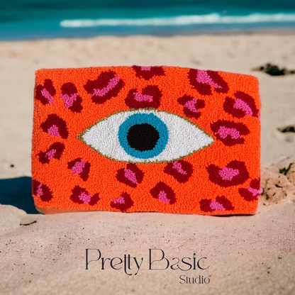 Neon Cheetah print Hand-Tufted Clutch