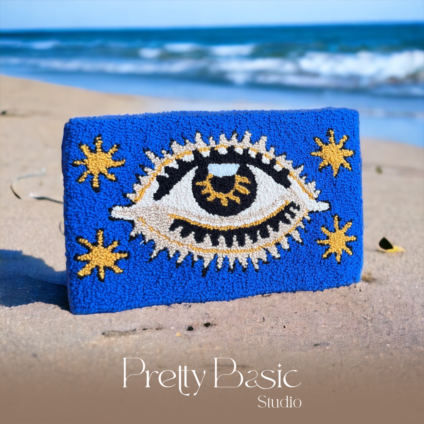 Royal Blue Hand Tufted Clutch