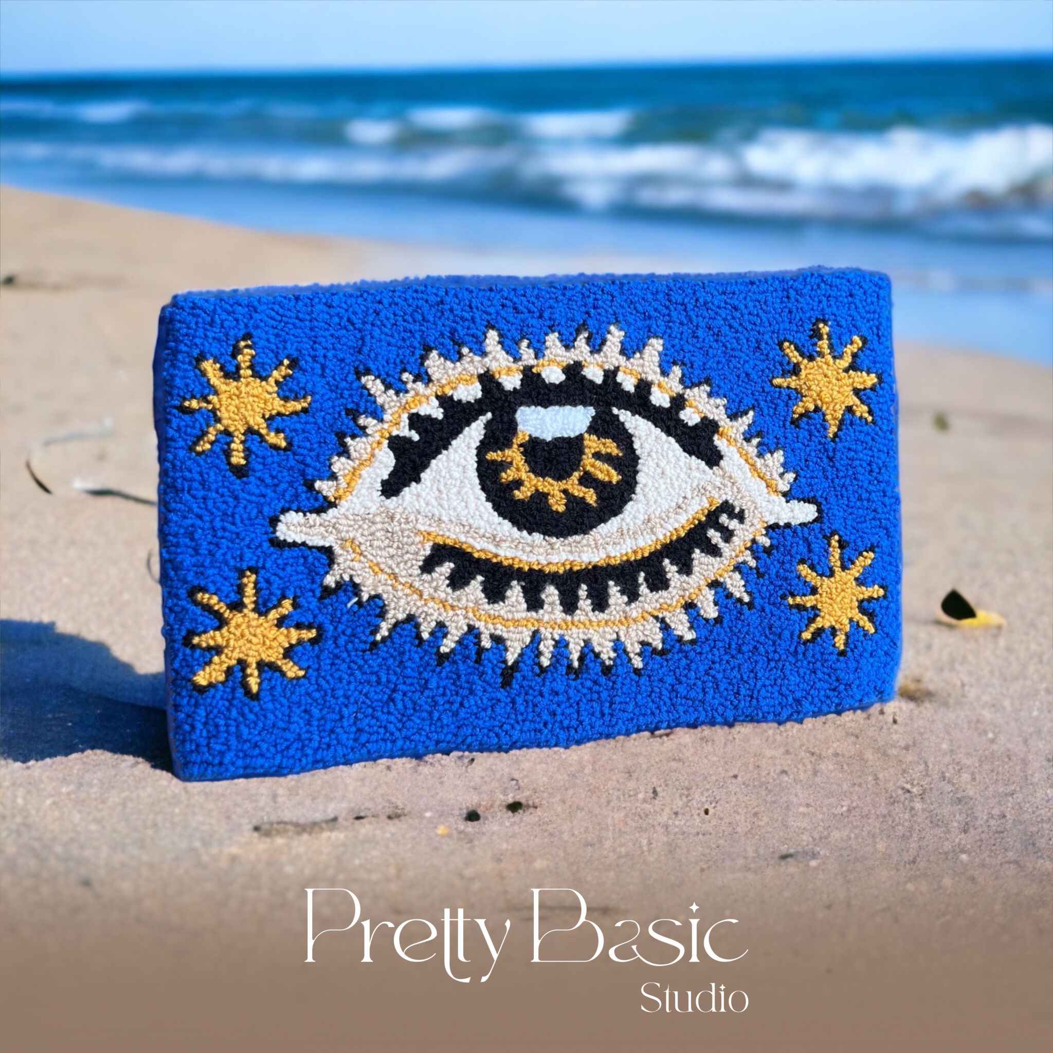 Royal Blue Hand Tufted Clutch