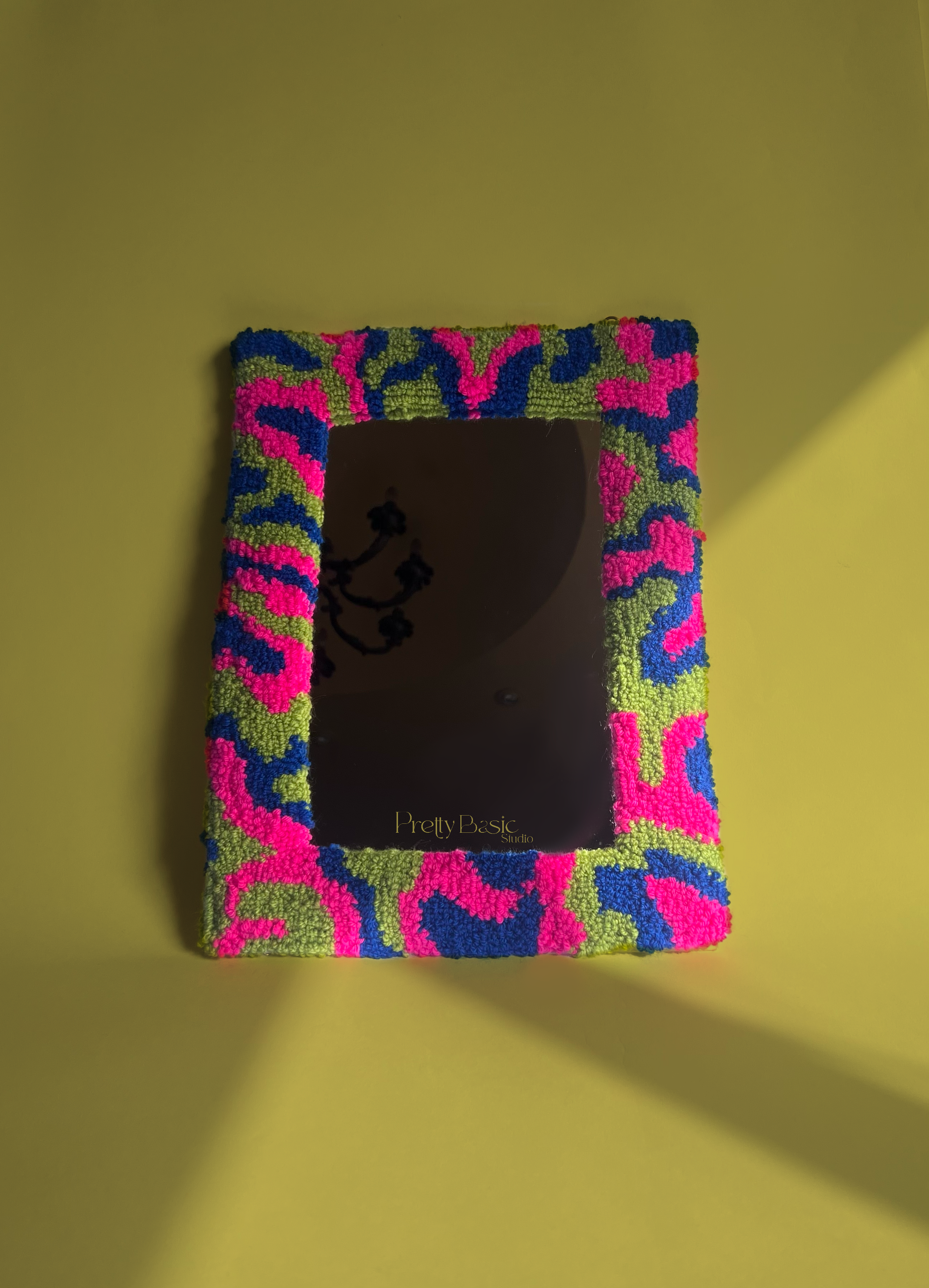Colorful abstract Hand-Tufted mirror