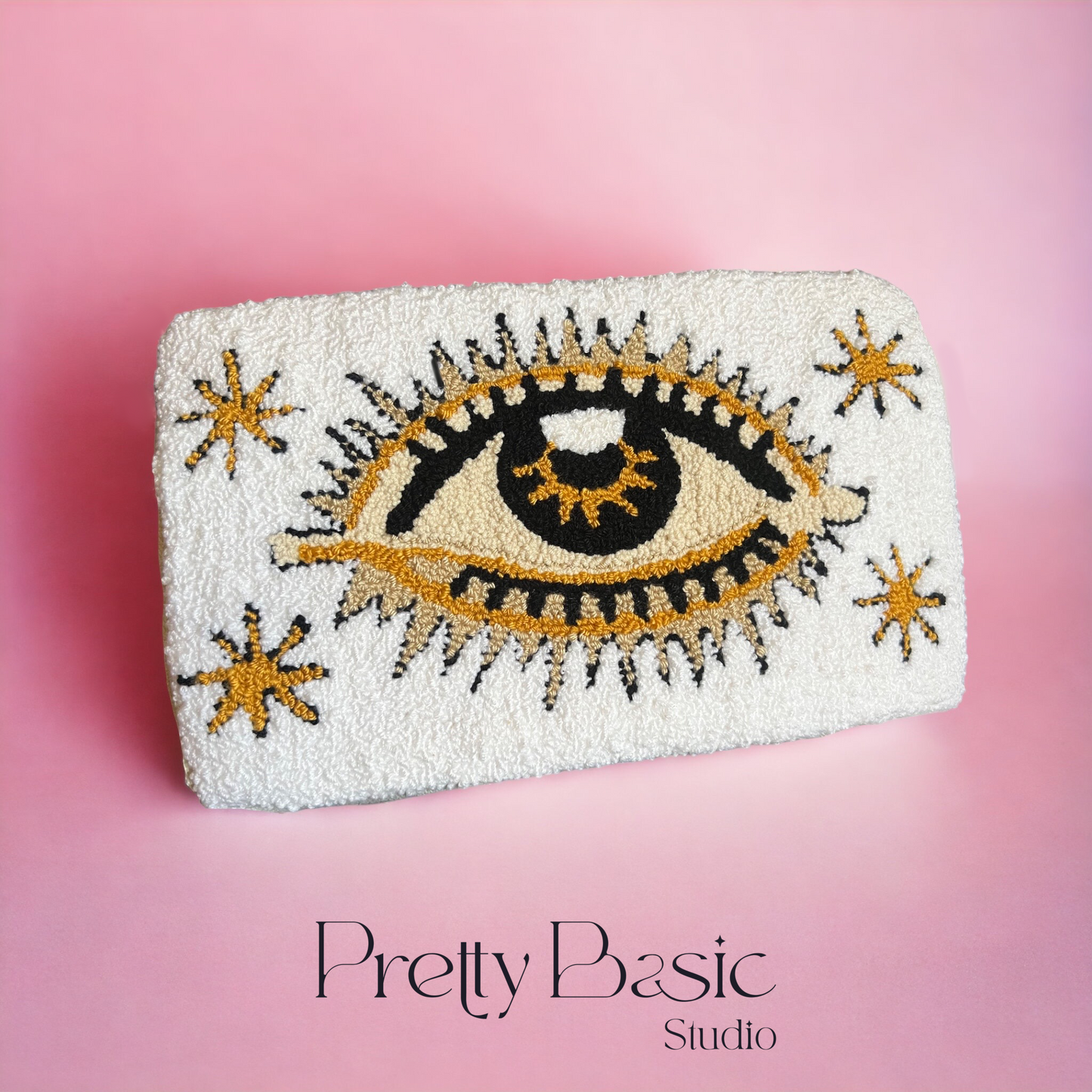 White Hand-Tufted Clutch