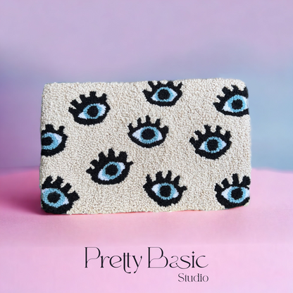 Blue eyes Hand-Tufted Clutch